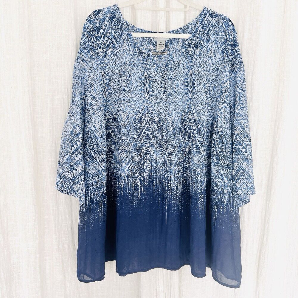Catherines Blue Ombre Printed Blouse